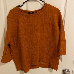 Zara - orange, quarter sleeve blouse